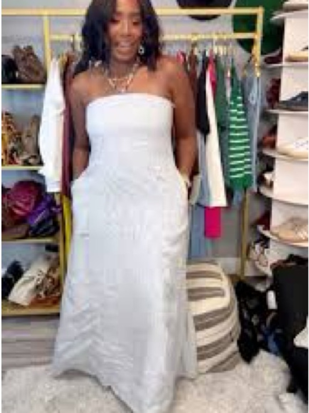 NWT Quince 100% European Linen Strapless Maxi Dress in White Sz S - Picture 14 of 15